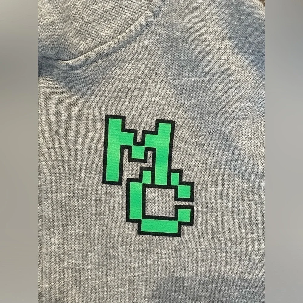 Jinx Youth Gray Minecraft Hooded Zip-up Jacket Size L EUC